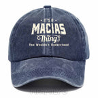 Personalized "It's A Macias Thing" Washed Baseball Cap