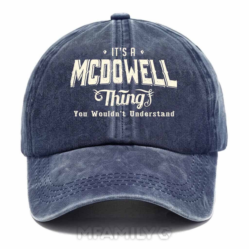 Personalized "It's a McDowell Thing" Washed Baseball Cap
