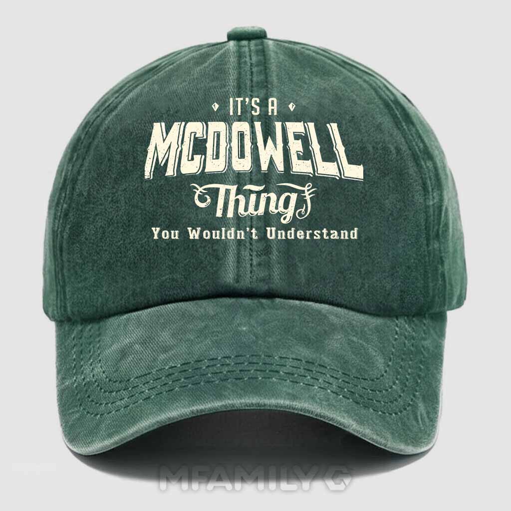 Personalized "It's a McDowell Thing" Washed Baseball Cap