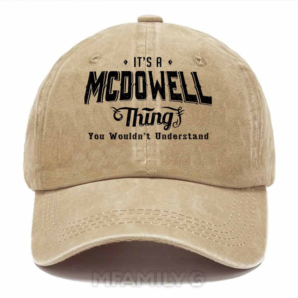 Personalized "It's a McDowell Thing" Washed Baseball Cap