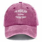 Personalized "Doing Morgan Things" Washed Baseball Cap