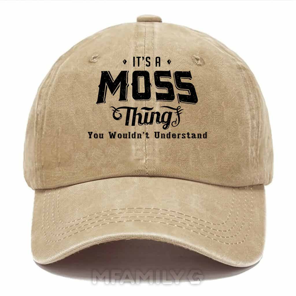 Personalized "Moss Thing" Vintage Washed Baseball Cap