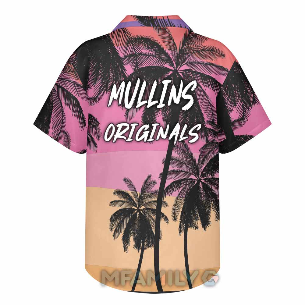 Personalized "Mullins" Floral Aloha Hawaiian Shirt