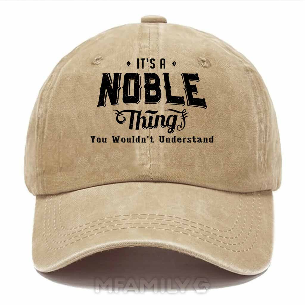 Personalized "Noble Thing" Washed Baseball Cap