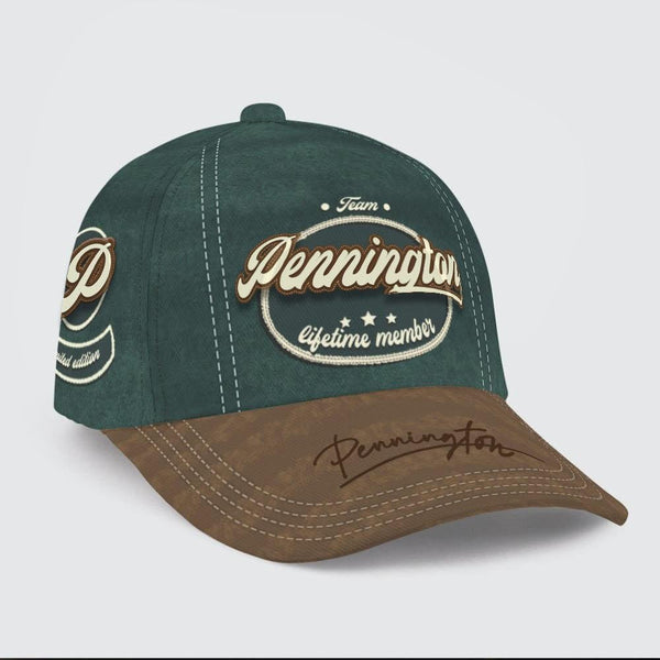 Personalized Pennington "Lifetime Member" Vintage Baseball Cap