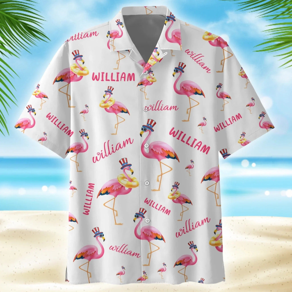 Personalized Williams Tropical Flamingo Hawaiian Shirt