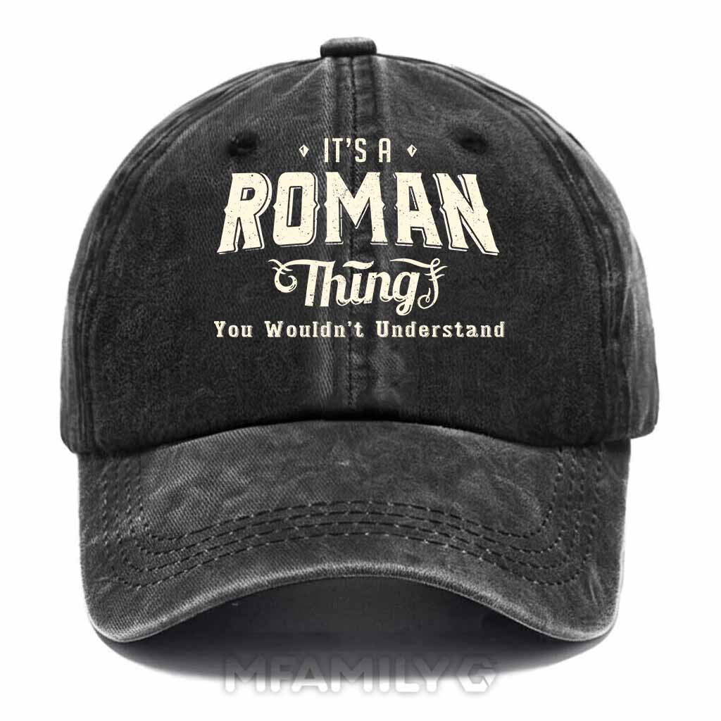 Personalized "Roman Thing" Washed Cotton Baseball Cap
