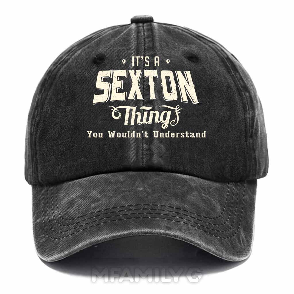 Personalized "It's A Sexton Thing" Washed Baseball Cap
