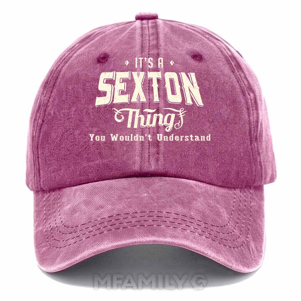 Personalized "It's A Sexton Thing" Washed Baseball Cap