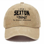 Personalized "It's A Sexton Thing" Washed Baseball Cap