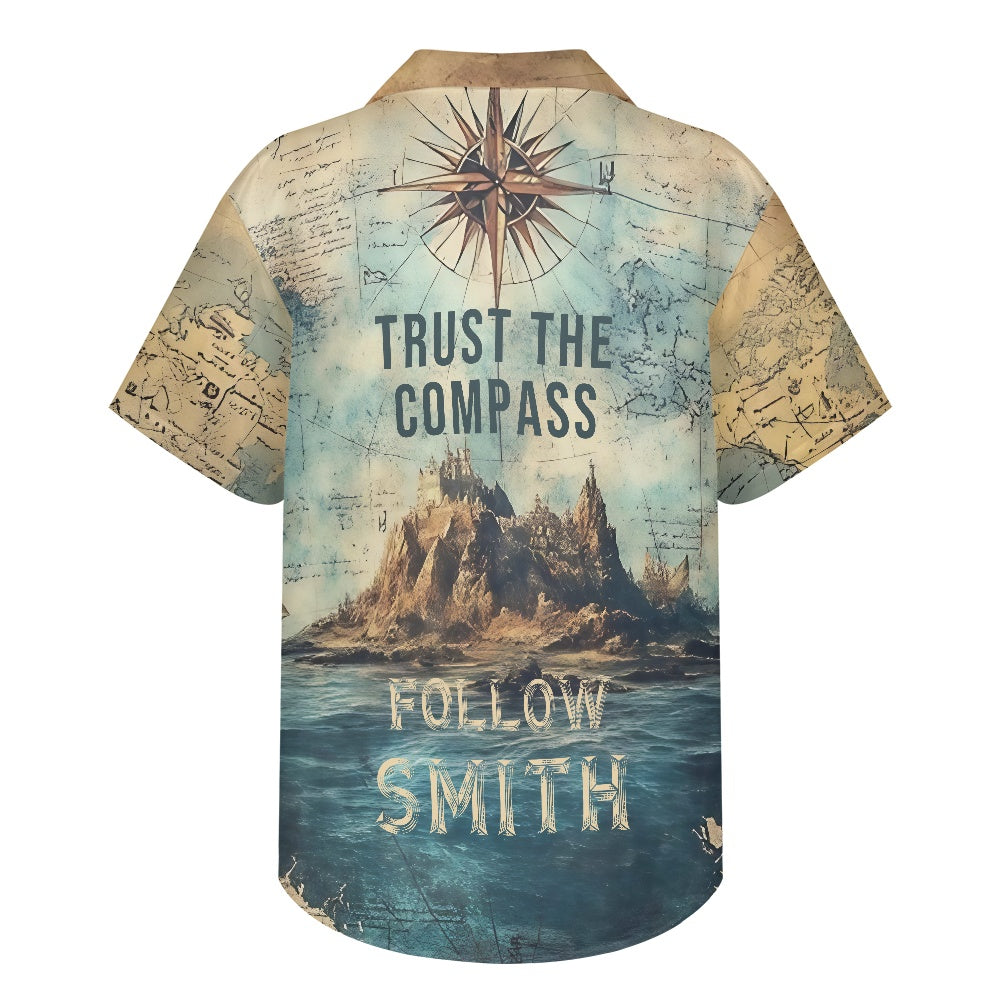 Custom Smith Family Nautical Compass Hawaiian Shirt