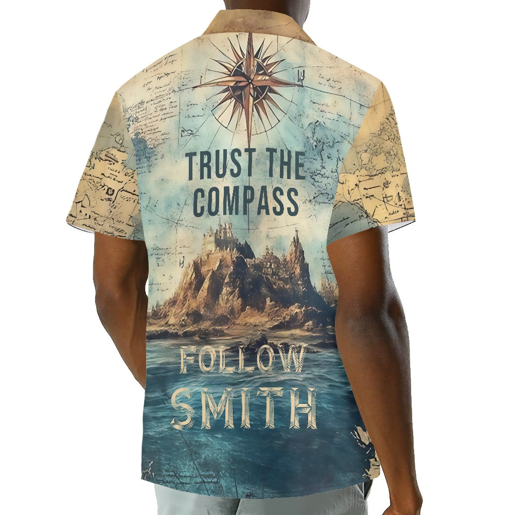 Custom Smith Family Nautical Compass Hawaiian Shirt