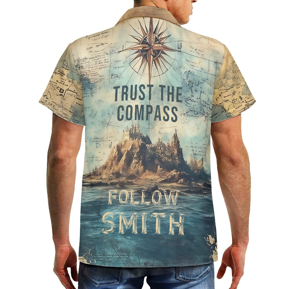 Custom Smith Family Nautical Compass Hawaiian Shirt