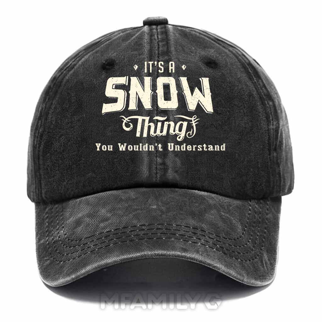 Personalized "Snow Thing" Washed Baseball Cap