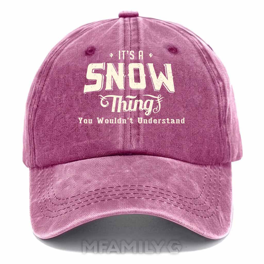 Personalized "Snow Thing" Washed Baseball Cap