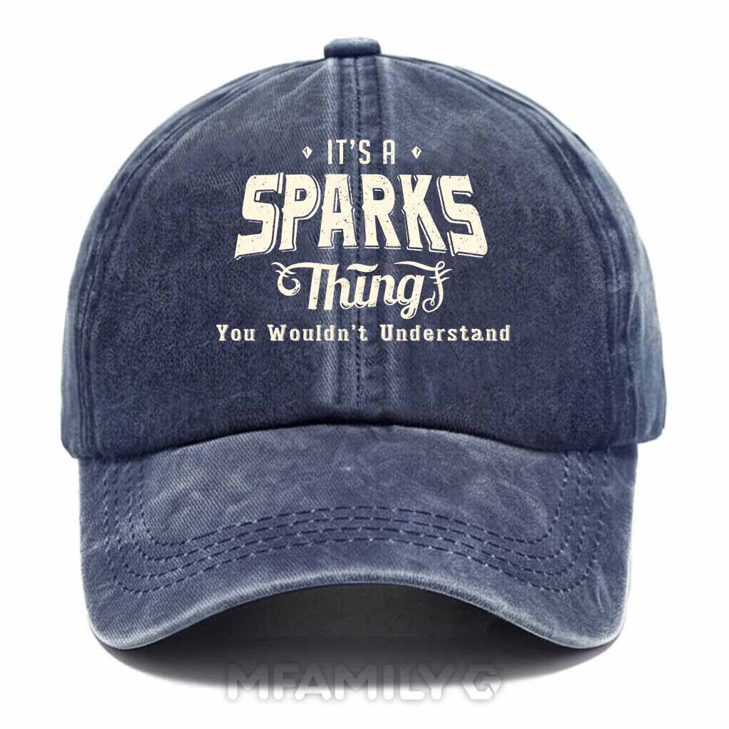 "It's A Sparks Thing" Personalized Washed Baseball Cap
