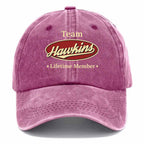 Personalized "Team Hawkins" Washed Cotton Baseball Cap