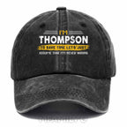 Thompson "Never Wrong" Personalized Washed Baseball Cap