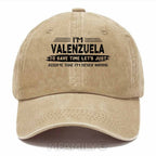 Personalized "Valenzuela Never Wrong" Washed Baseball Cap