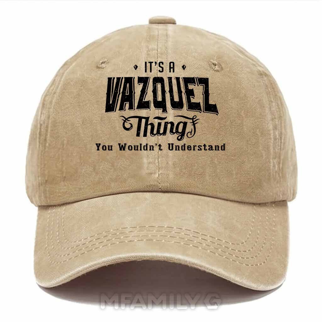 Personalized "It's A Vazquez Thing" Washed Baseball Cap