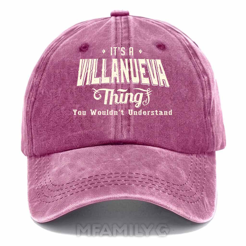 Personalized "It's a Villanueva Thing" Washed Baseball Cap