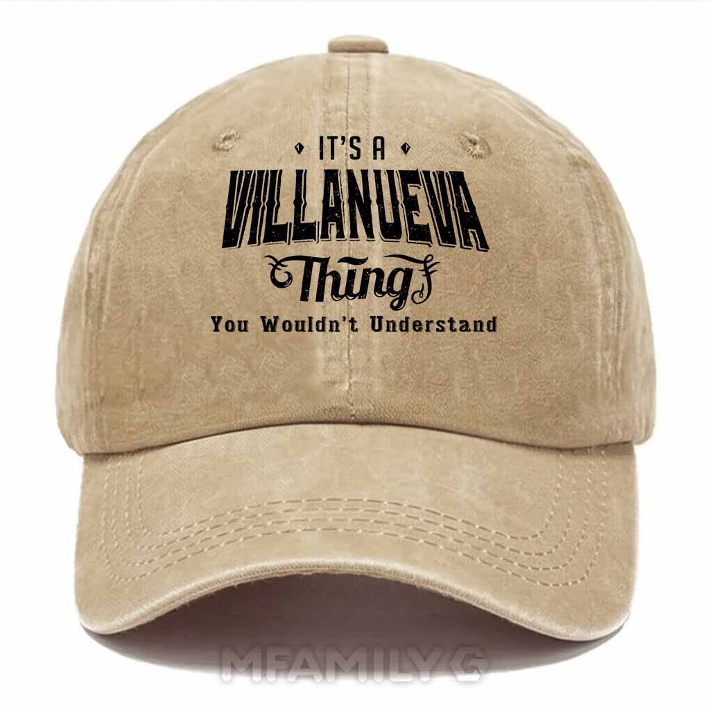 Personalized "It's a Villanueva Thing" Washed Baseball Cap