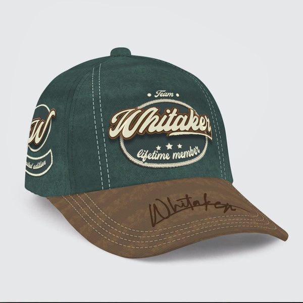 Personalized Whitaker "Lifetime Member" Vintage Baseball Cap