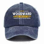 Personalized Woodward "Never Wrong" Washed Baseball Cap