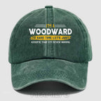 Personalized Woodward "Never Wrong" Washed Baseball Cap
