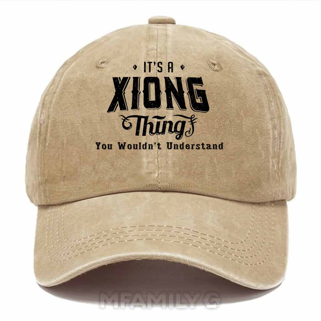 Personalized "It's A Xiong Thing" Washed Baseball Cap