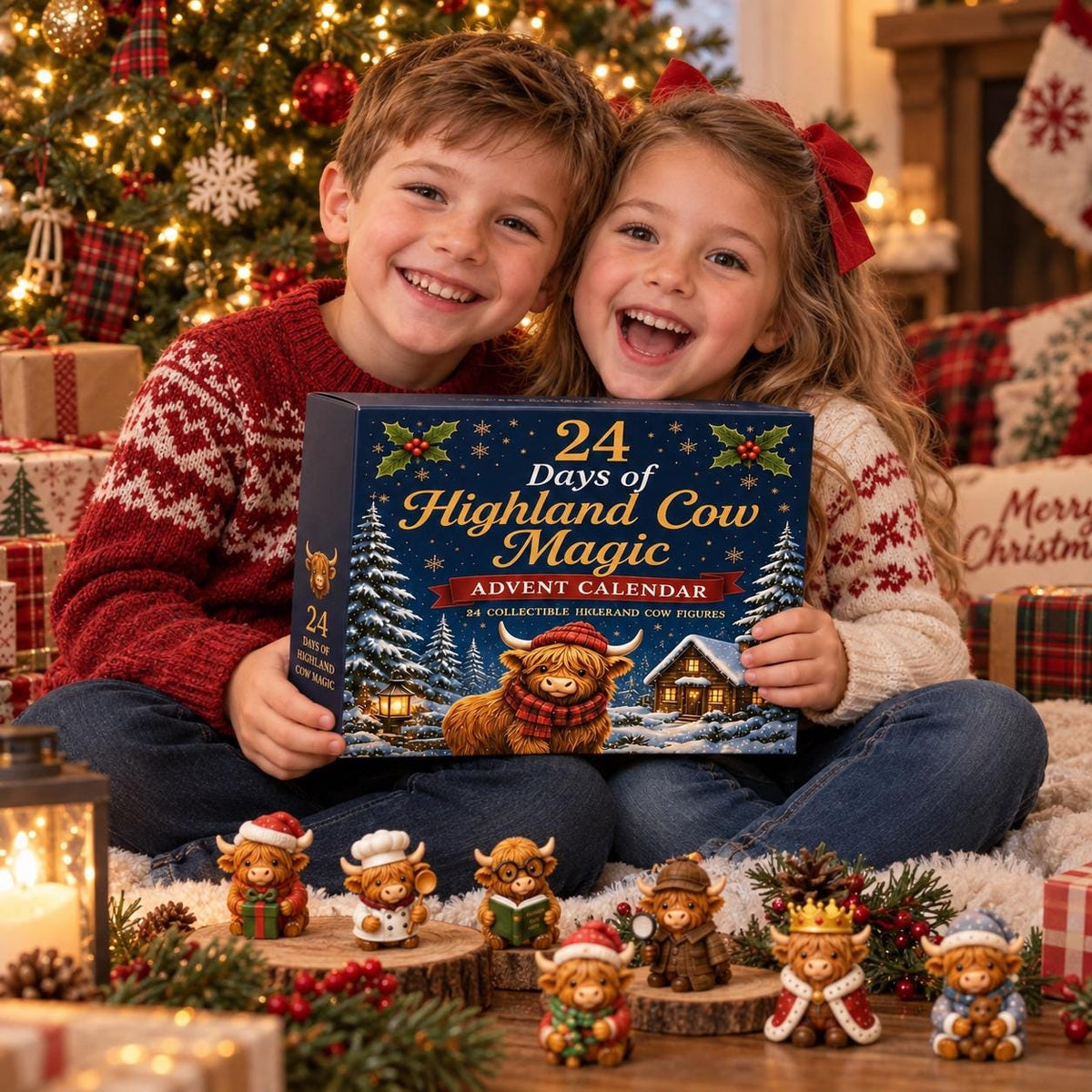 "Highland Cow Magic" 24-Day Acrylic Advent Calendar