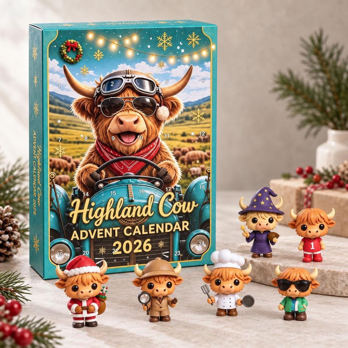 Highland Cow Blind Box 24-Day Christmas Advent Calendar