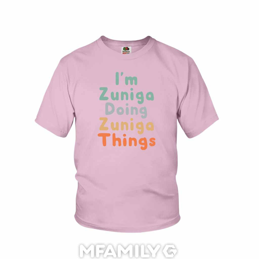 "I'm Doing Zuniga Things" Personalized Youth T-Shirt
